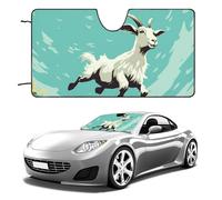 Goat Frolic Car Windshield Sun Shade Keep Car Interior Cool 55"x30" Folding Front Window Sun Shade, Heat Shield for SUV, Truck, Blocks UV