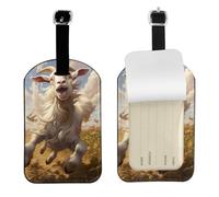 Goat Frolic Print Bag Tags Stylish Luggage Tag 4.3 x 2.76 Inch Essential Travel Accessory Suitcases