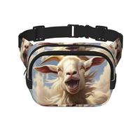 Goat Frolic print Fanny Pack Waist Packs with Extender for Men Women, Waist Bag Hip Pack with Zipper Pockets, Black, One Size