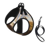 Goat Frolic Print Harness Leash Set For Cat Dog, Reflective Adjustable Escape-Proof Vest Lead With Soft Breathable Mesh, For Small Pets And Kitten Puppy
