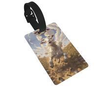 Goat Frolic Print Luggage Tags with Detachable Wristband, Travel Bag Tags, Easy to Identify