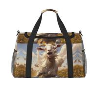 Goat Frolic print Overnight Bags for Women and Men Shoulder Bag Carry On Bag for Traveling Travel Essentials, Black, One Size