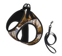 Goat Frolic Print Small Dog Cat Pet Leash Vest Harness, Reflective Vest For Outdoor Walk Hike