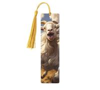 Goat Frolic Print Wooden Bookmarks Tassel Bookmark Book Marks Reading Accessories,for Book Lovers Teachers