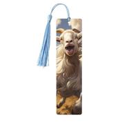 Goat Frolic Print Wooden Bookmarks Tassel Bookmark Book Marks Reading Accessories,for Book Lovers Teachers