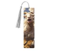 Goat Frolic Print Wooden Bookmarks Tassel Bookmark Book Marks Reading Accessories,for Book Lovers Teachers