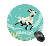 Goat Frolic Round Mouse Pad Smooth Glide Gaming Mousepad Extra Density Portable Comfortable Mouse Mat for Desk, Home, Office 7.8x7.8 Inches