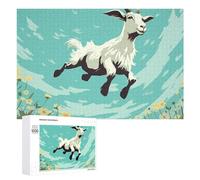 Goat Frolic Wooden Puzzles for Adults 1000 PCS Unique Shape Puzzles Wall Art Home Decor for Puzzle Lovers, Family, Friend Creative Gift Toys