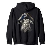 Goat Funny Animal Lover Pirate Goat Aesthetic Graphic Zip Hoodie