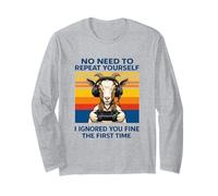 Goat Gamer I Ignored You Fine The First Time Retro Long Sleeve T-Shirt