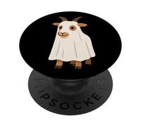 Goat Ghost Halloween Farmer Goat Lover Scary Spooky Season PopSockets Adhesive PopGrip
