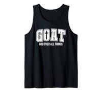 Goat God Over All Thing Christian Bible Saying Faith Tank Top