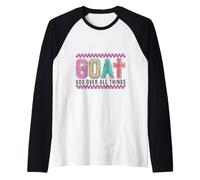 Goat God Over All Things Christian Cross Faith Raglan Baseball Tee