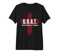 Goat God Over All Things Christian Red Cross Design G.O.A.T. Premium T-Shirt