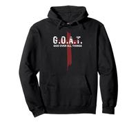 GOAT God Over All Things Christian Red Cross Design G.O.A.T. Pullover Hoodie