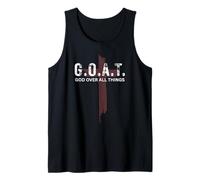 Goat God Over All Things Christian Red Cross Design G.O.A.T. Tank Top
