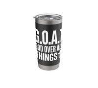 Goat God Over All Things Cross Typography Stainless Steel Insulated Tumbler