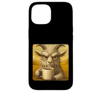 Goat Grumpy Coffee Morning Humor Wildlife Tired Mug Case for iPhone 15