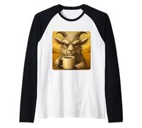 Goat Grumpy Coffee Morning Humor Wildlife Tired Mug Raglan Baseball Tee