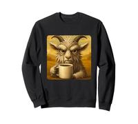 Goat Grumpy Coffee Morning Humor Wildlife Tired Mug Sweatshirt