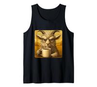 Goat Grumpy Coffee Morning Humor Wildlife Tired Mug Tank Top