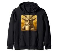Goat Grumpy Coffee Morning Humor Wildlife Tired Mug Zip Hoodie