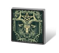 Goat Head And Pentagram Symbol Custom Lapel Pins Square Brooch Tie Suit Dress Accessories for Men Women Wedding Birthday
