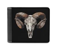 Goat Head Death Metal Funny Men's Wallets Slim Front Pockets Bifold Wallet with ID Credit Card Holder