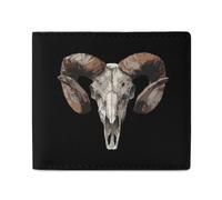 Goat Head Death Metal Funny Wallets Slim Soft Front Pockets Bifold Wallet with ID Credit Card Holder