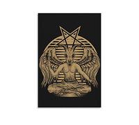 Goat Head Pentagram Gothic Devil Demon Baphomet Satanic Symbol Tattoo Black Metal Dark Art Black Magick Art Poster Poster Decorative Painting Canvas Wall Art Living Room Posters Bedroom Painting 16x24