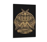 Goat Head Pentagram Gothic Devil Demon Baphomet Satanic Symbol Tattoo Black Metal Dark Art Black Magick Art Poster Canvas Art Poster And Wall Art Picture Print Modern Family Bedroom Decor Posters 08x1
