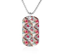 Goat Hibiscus Flowers Couples Memorial Necklaces for Women Men Square Titanium Steel Chains Pendant Jewelry Gift