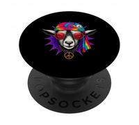 Goat Hippie Tie Dye Retro Festivals Music Peace PopSockets Adhesive PopGrip