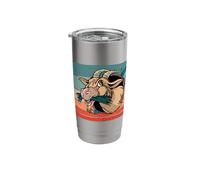 Goat Horns Beard Leaves Chewing Comical Humor Animals Stainless Steel Insulated Tumbler