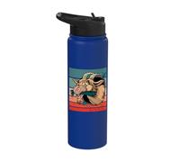 Goat Horns Beard Leaves Chewing Comical Humor Animals Stainless Steel Insulated Water Bottle