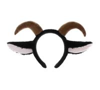 Goat Horns Headband - Cute Sheep Ears Horns Headband, Plush Animal Headwear Cosplay Costume Accessory for Masquerade Birthday Party Carnival