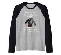 Goat I had a Thought Funny Sarcastic Old or Older Person Raglan Baseball Tee