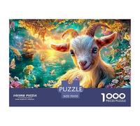 Goat in Blooms, Ships And Glowing Scenery 1000-Piece Jigsaw Puzzle Sheep Ideal for Birthday 70x50cm/1000pcs