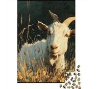 Goat in Field 1000-Piece Recycled Cardboard Natural Pastoral Style Jigsaw Bundle, Concentration Training, Personalised Gift, Wall Decor & After-School Fun 52x38cm/1000pcs