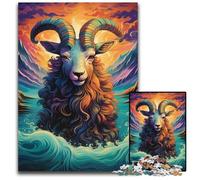 Goat In The Sea Wave Adult Jigsaw Puzzles 1000 Pieces Wooden Jigsaw for Holidays, Birthdays, And Family Game Nights 50x75CM/19.68x29.52inch