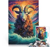 Goat In The Sea Waveteenagers 1000 Piece Jigsaw Puzzle for Educational Game Challenge Toy Parent-child interaction 38x26cm