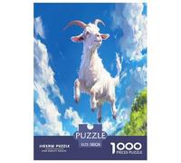 Goat Jigsaw Puzzles for Adult Challenging Puzzle Games Difficult Challenges 1000 Pieces Difficult Hard Jigsaw Puzzles for Man And Woman with Letters on Back 38x26cm/1000pcs