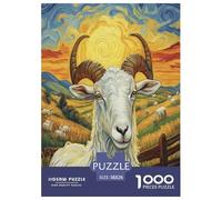 Goat Jigsaw Puzzles for Adults Challenging Puzzles The Impossible Challenge 1000 Piece Difficult Hard Jigsaw Puzzles for Man And Woman with Letters on Back 38x26cm/1000pcs