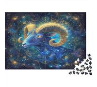 Goat Jigsaw Puzzles Puzzle for Adults Kids. 1000 Pieces Fantasy Cosmic Ram Whimsical Challenge Toy Educational Games Home Decoration for Adults& Kids Age 14 Years Up 1000pcs (75x50cm)