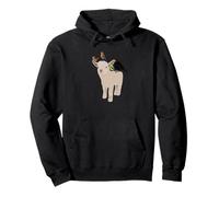 Goat Lamb with Bird Robin Wren Animal Lover Biologist Pullover Hoodie