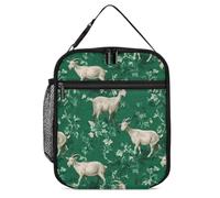 Goat Leaf Pattern Portable Insulated Lunch Bag
