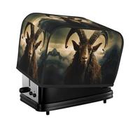 Goat Looking into Camera Toaster Cover 2 Slice, Waterproof Bread Machine Covers with Pockets Universal Size Kitchen Small Appliance Cover with Handle, Dust and Fingerprint Protection