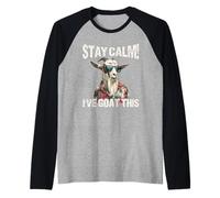 Goat Lover STAY CALM I'VE GOAT THIS Funny Goat Raglan Baseball Tee