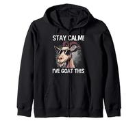 Goat Lover STAY CALM I'VE GOAT THIS Funny Goats Zip Hoodie