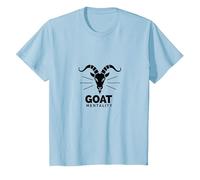 Goat Mentality: Bold Ambition for Determined Achievers T-Shirt, Kids, Baby Blue, 6 Years